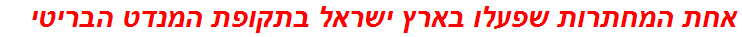 אחת המחתרות שפעלו בארץ ישראל בתקופת המנדט הבריטי