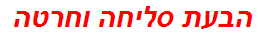 הבעת סליחה וחרטה