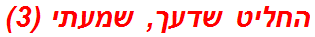 החליט שדעך, שמעתי (3)