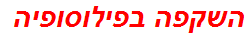 השקפה בפילוסופיה