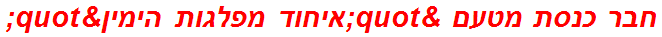 חבר כנסת מטעם "איחוד מפלגות הימין"