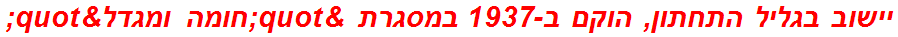 יישוב בגליל התחתון, הוקם ב-1937 במסגרת "חומה ומגדל"