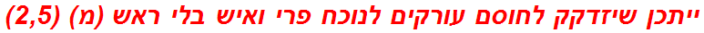 ייתכן שיזדקק לחוסם עורקים לנוכח פרי ואיש בלי ראש (מ) (2,5)