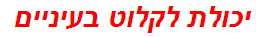 יכולת לקלוט בעיניים