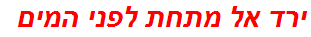 ירד אל מתחת לפני המים