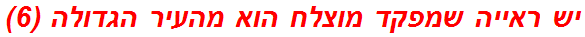 יש ראייה שמפקד מוצלח הוא מהעיר הגדולה (6)