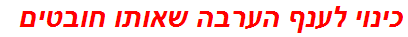 כינוי לענף הערבה שאותו חובטים