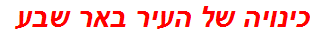 כינויה של העיר באר שבע