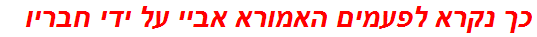 כך נקרא לפעמים האמורא אביי על ידי חבריו