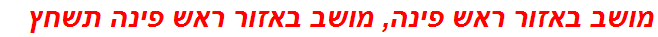 מושב באזור ראש פינה, מושב באזור ראש פינה תשחץ