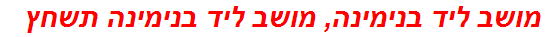 מושב ליד בנימינה, מושב ליד בנימינה תשחץ