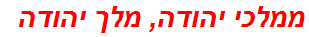 ממלכי יהודה, מלך יהודה