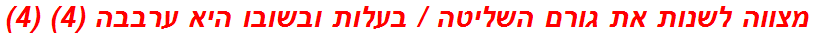 מצווה לשנות את גורם השליטה / בעלות ובשובו היא ערבבה (4) (4)