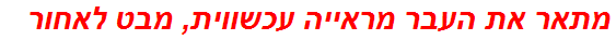 מתאר את העבר מראייה עכשווית, מבט לאחור