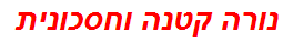 נורה קטנה וחסכונית