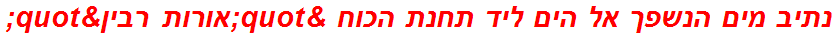 נתיב מים הנשפך אל הים ליד תחנת הכוח "אורות רבין"