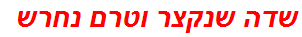 שדה שנקצר וטרם נחרש