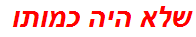 שלא היה כמותו