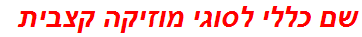 שם כללי לסוגי מוזיקה קצבית