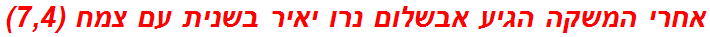 אחרי המשקה הגיע אבשלום נרו יאיר בשנית עם צמח (7,4)