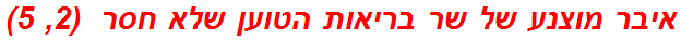 איבר מוצנע של שר בריאות הטוען שלא חסר  (2, 5)