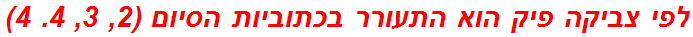 לפי צביקה פיק הוא התעורר בכתוביות הסיום (2, 3, 4. 4)