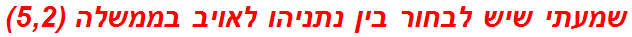 שמעתי שיש לבחור בין נתניהו לאויב בממשלה (5,2)