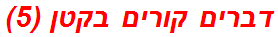 דברים קורים בקטן (5)