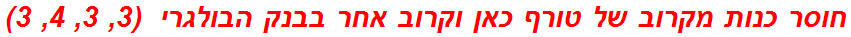 חוסר כנות מקרוב של טורף כאן וקרוב אחר בבנק הבולגרי  (3, 3, 4, 3)