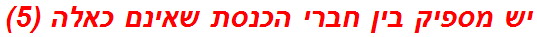 יש מספיק בין חברי הכנסת שאינם כאלה (5)