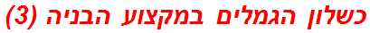 כשלון הגמלים במקצוע הבניה (3)