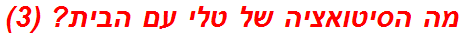 מה הסיטואציה של טלי עם הבית? (3)