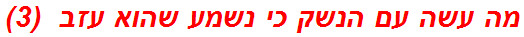 מה עשה עם הנשק כי נשמע שהוא עזב  (3)