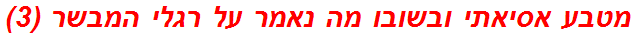 מטבע אסיאתי ובשובו מה נאמר על רגלי המבשר (3)