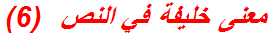معنى خليفة في النص  (6)