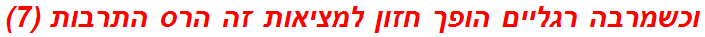 וכשמרבה רגליים הופך חזון למציאות זה הרס התרבות (7)