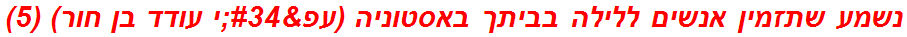 נשמע שתזמין אנשים ללילה בביתך באסטוניה (עפ"י עודד בן חור) (5)