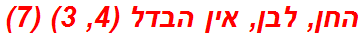 החן, לבן, אין הבדל (4, 3) (7)