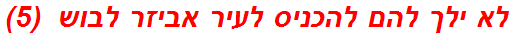 לא ילך להם להכניס לעיר אביזר לבוש  (5)