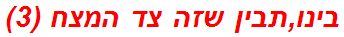 בינו,תבין שזה צד המצח (3)