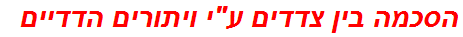 הסכמה בין צדדים עי ויתורים הדדיים