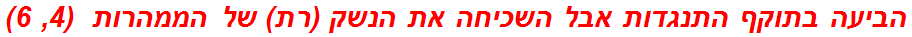 הביעה בתוקף התנגדות אבל השכיחה את הנשק (רת) של הממהרות  (4, 6)