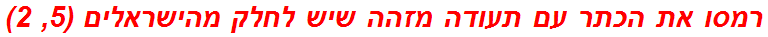 רמסו את הכתר עם תעודה מזהה שיש לחלק מהישראלים (5, 2)