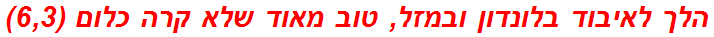 הלך לאיבוד בלונדון ובמזל, טוב מאוד שלא קרה כלום (6,3)