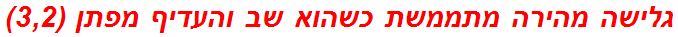 גלישה מהירה מתממשת כשהוא שב והעדיף מפתן (3,2)